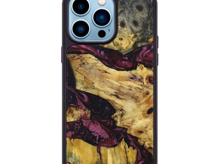 iPhone 14 Pro Max Wood+Resin Phone Case - Cate (Mosaic, 633646) For Sale