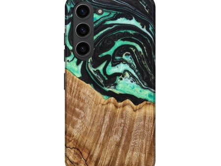 Galaxy S23 Wood+Resin Live Edge Phone Case - Caitlin (Green, 636307) Online Hot Sale