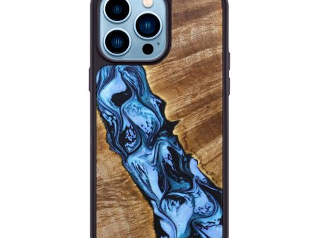 iPhone 14 Pro Max Wood+Resin Phone Case - Bnrecad (Blue, 634047) Supply