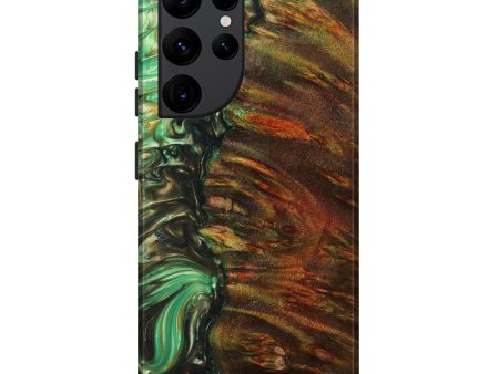 Galaxy S22 Ultra Wood+Resin Live Edge Phone Case - Briana (Green, 633155) Supply