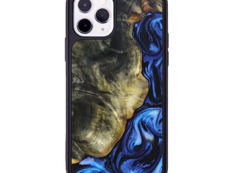 iPhone 11 Pro Wood+Resin Phone Case - Zachary (Blue, 635451) Supply