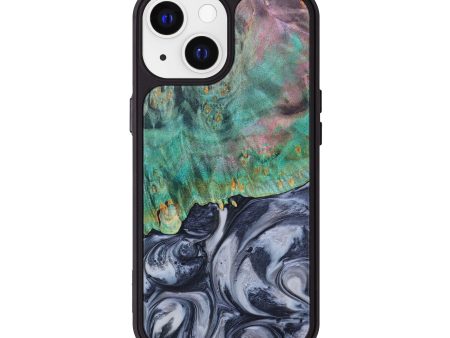 iPhone 13 Wood+Resin Phone Case - Audie (Black & White, 632451) For Discount