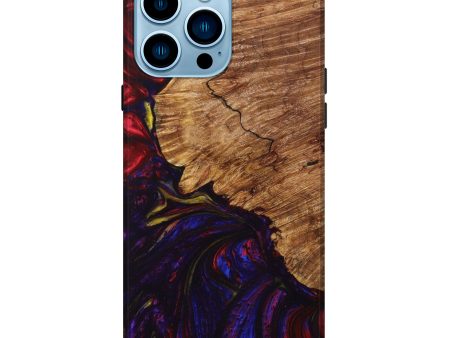 iPhone 14 Pro Max Wood+Resin Live Edge Phone Case - Ieshia (Red, 631413) Hot on Sale