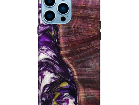 iPhone 14 Pro Max Wood+Resin Live Edge Phone Case - Verna (Purple, 633217) Online Hot Sale