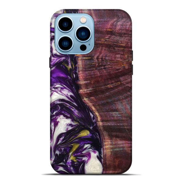 iPhone 14 Pro Max Wood+Resin Live Edge Phone Case - Verna (Purple, 633217) Online Hot Sale