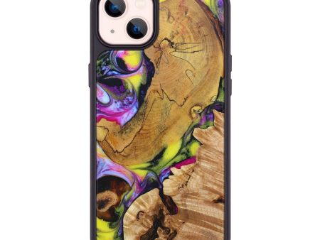 iPhone 14 Plus Wood+Resin Phone Case - Cameron (Mosaic, 631607) For Sale