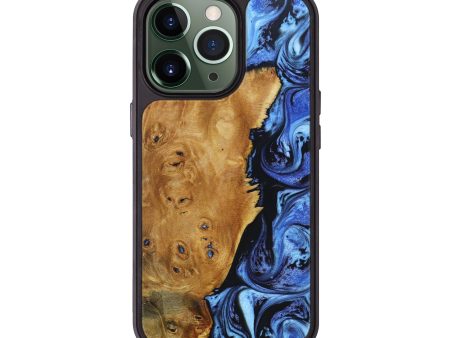 iPhone 13 Pro Wood+Resin Phone Case - Aanya (Blue, 632047) Fashion