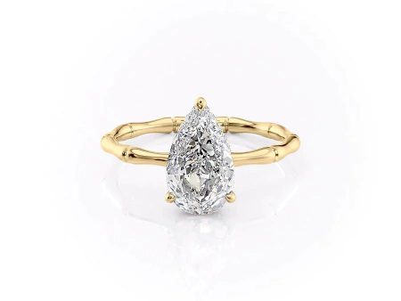 The Eve Set With A 4.5 Carat Pear Moissanite For Sale