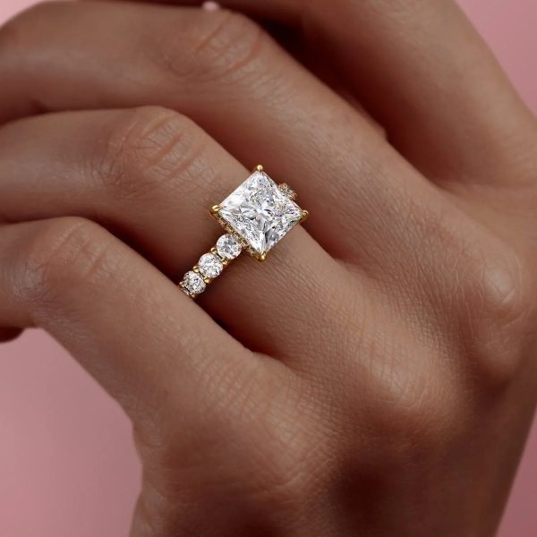 The Adelle Set With A 3.5 Carat Princess Moissanite For Discount